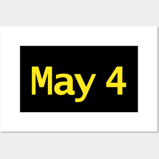 May 4 Typography in Yellow Text Posters and Art